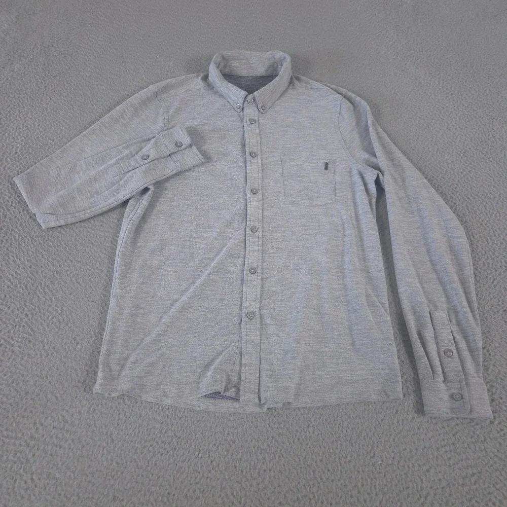 Vuori Shirt Mens Medium Ace Recycled Performance Stretch Knit Pocket Long Sleeve - Picture 2 of 10